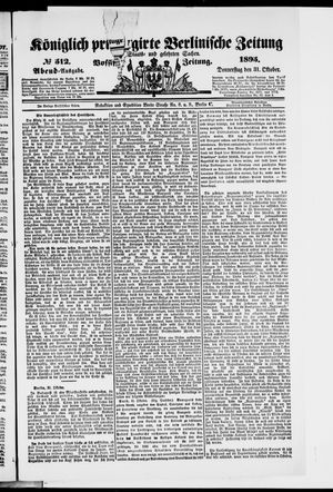 Königlich privilegirte Berlinische Zeitung von Staats- und gelehrten Sachen vom 31.10.1895