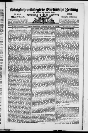Königlich privilegirte Berlinische Zeitung von Staats- und gelehrten Sachen vom 01.11.1895