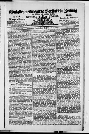 Königlich privilegirte Berlinische Zeitung von Staats- und gelehrten Sachen on Nov 2, 1895