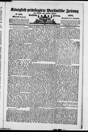Königlich privilegirte Berlinische Zeitung von Staats- und gelehrten Sachen on Nov 2, 1895