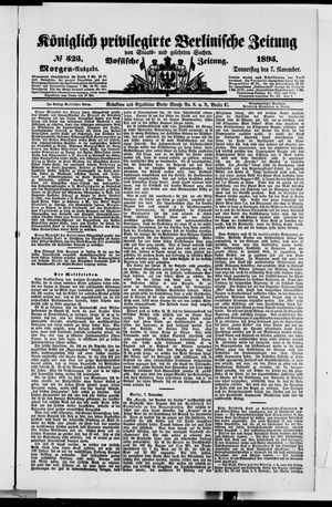 Königlich privilegirte Berlinische Zeitung von Staats- und gelehrten Sachen vom 07.11.1895