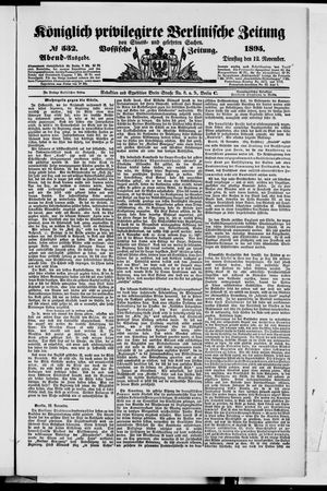 Königlich privilegirte Berlinische Zeitung von Staats- und gelehrten Sachen vom 12.11.1895