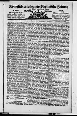 Königlich privilegirte Berlinische Zeitung von Staats- und gelehrten Sachen vom 13.11.1895