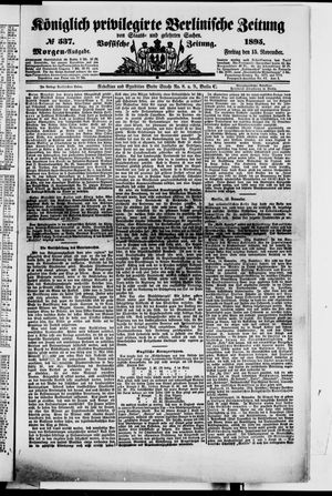 Königlich privilegirte Berlinische Zeitung von Staats- und gelehrten Sachen vom 15.11.1895