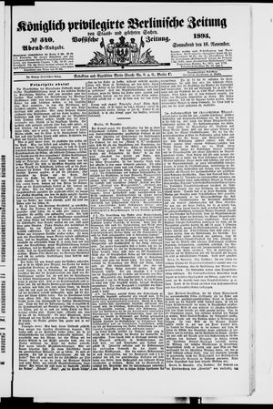 Königlich privilegirte Berlinische Zeitung von Staats- und gelehrten Sachen vom 16.11.1895