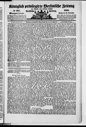 Königlich privilegirte Berlinische Zeitung von Staats- und gelehrten Sachen vom 22.11.1895
