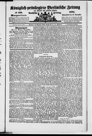 Königlich privilegirte Berlinische Zeitung von Staats- und gelehrten Sachen vom 23.11.1895