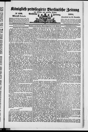 Königlich privilegirte Berlinische Zeitung von Staats- und gelehrten Sachen vom 23.11.1895