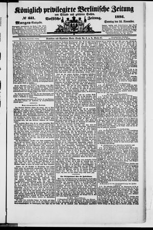 Königlich privilegirte Berlinische Zeitung von Staats- und gelehrten Sachen vom 24.11.1895