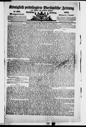 Königlich privilegirte Berlinische Zeitung von Staats- und gelehrten Sachen vom 01.12.1895