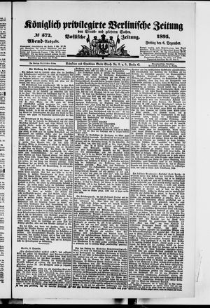 Königlich privilegirte Berlinische Zeitung von Staats- und gelehrten Sachen vom 06.12.1895