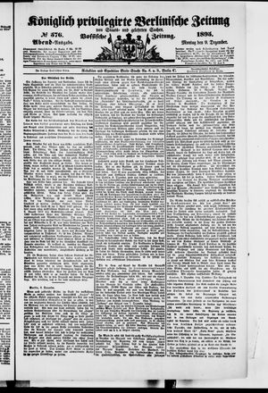 Königlich privilegirte Berlinische Zeitung von Staats- und gelehrten Sachen vom 09.12.1895