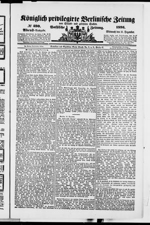 Königlich privilegirte Berlinische Zeitung von Staats- und gelehrten Sachen vom 11.12.1895