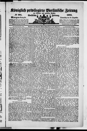 Königlich privilegirte Berlinische Zeitung von Staats- und gelehrten Sachen vom 12.12.1895
