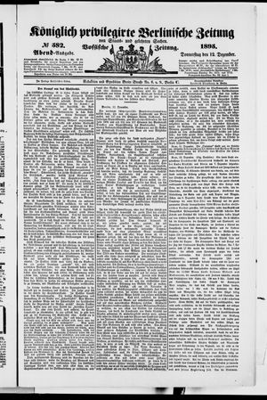 Königlich privilegirte Berlinische Zeitung von Staats- und gelehrten Sachen vom 12.12.1895