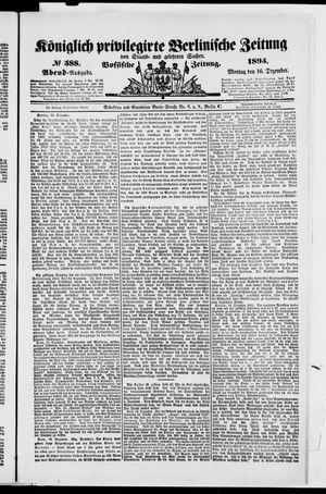 Königlich privilegirte Berlinische Zeitung von Staats- und gelehrten Sachen vom 16.12.1895