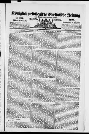 Königlich privilegirte Berlinische Zeitung von Staats- und gelehrten Sachen vom 18.12.1895