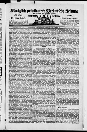 Königlich privilegirte Berlinische Zeitung von Staats- und gelehrten Sachen vom 20.12.1895