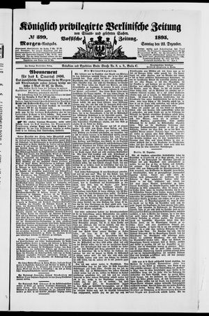 Königlich privilegirte Berlinische Zeitung von Staats- und gelehrten Sachen vom 22.12.1895