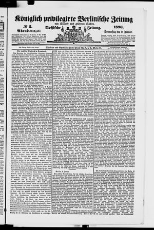 Königlich privilegirte Berlinische Zeitung von Staats- und gelehrten Sachen on Jan 2, 1896