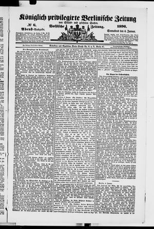 Königlich privilegirte Berlinische Zeitung von Staats- und gelehrten Sachen vom 04.01.1896