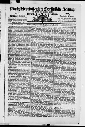 Königlich privilegirte Berlinische Zeitung von Staats- und gelehrten Sachen on Jan 5, 1896