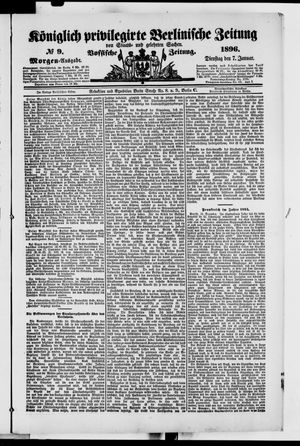 Königlich privilegirte Berlinische Zeitung von Staats- und gelehrten Sachen on Jan 7, 1896