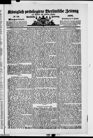 Königlich privilegirte Berlinische Zeitung von Staats- und gelehrten Sachen vom 09.01.1896