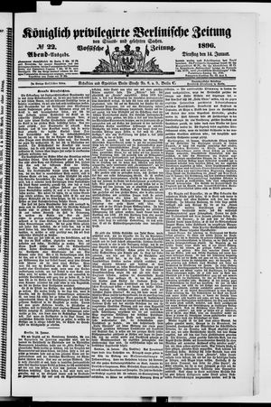 Königlich privilegirte Berlinische Zeitung von Staats- und gelehrten Sachen vom 14.01.1896