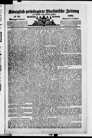 Königlich privilegirte Berlinische Zeitung von Staats- und gelehrten Sachen vom 15.01.1896