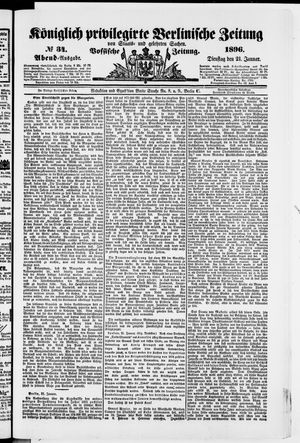 Königlich privilegirte Berlinische Zeitung von Staats- und gelehrten Sachen vom 21.01.1896