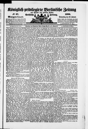 Königlich privilegirte Berlinische Zeitung von Staats- und gelehrten Sachen on Jan 23, 1896