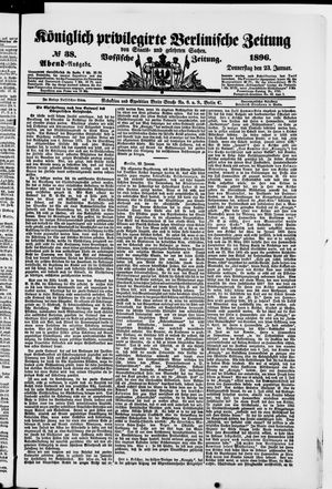 Königlich privilegirte Berlinische Zeitung von Staats- und gelehrten Sachen on Jan 23, 1896