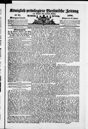 Königlich privilegirte Berlinische Zeitung von Staats- und gelehrten Sachen on Jan 29, 1896