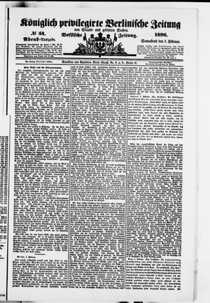 Königlich privilegirte Berlinische Zeitung von Staats- und gelehrten Sachen vom 01.02.1896