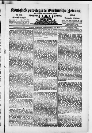 Königlich privilegirte Berlinische Zeitung von Staats- und gelehrten Sachen vom 03.02.1896