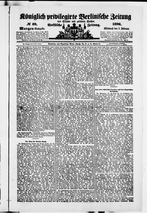 Königlich privilegirte Berlinische Zeitung von Staats- und gelehrten Sachen on Feb 5, 1896