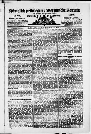 Königlich privilegirte Berlinische Zeitung von Staats- und gelehrten Sachen vom 07.02.1896