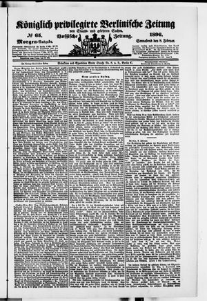 Königlich privilegirte Berlinische Zeitung von Staats- und gelehrten Sachen on Feb 8, 1896
