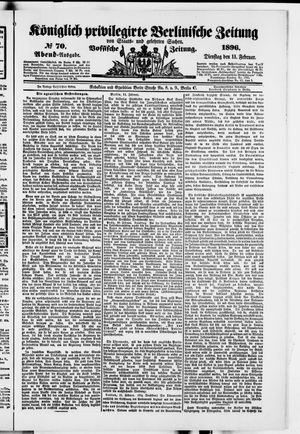Königlich privilegirte Berlinische Zeitung von Staats- und gelehrten Sachen on Feb 11, 1896