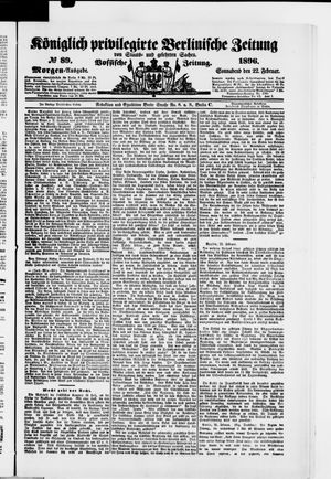 Königlich privilegirte Berlinische Zeitung von Staats- und gelehrten Sachen on Feb 22, 1896