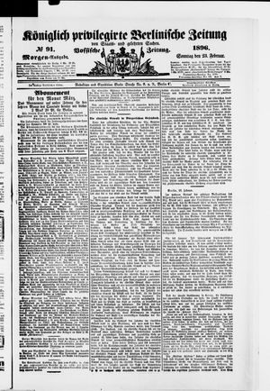 Königlich privilegirte Berlinische Zeitung von Staats- und gelehrten Sachen vom 23.02.1896