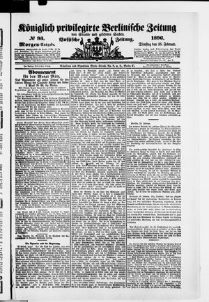 Königlich privilegirte Berlinische Zeitung von Staats- und gelehrten Sachen vom 25.02.1896