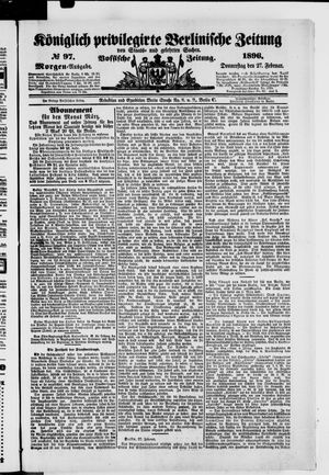 Königlich privilegirte Berlinische Zeitung von Staats- und gelehrten Sachen on Feb 27, 1896