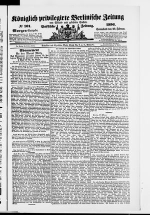 Königlich privilegirte Berlinische Zeitung von Staats- und gelehrten Sachen vom 29.02.1896