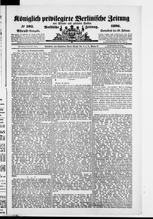 Königlich privilegirte Berlinische Zeitung von Staats- und gelehrten Sachen vom 29.02.1896