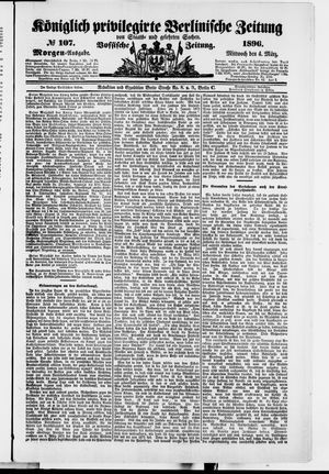 Königlich privilegirte Berlinische Zeitung von Staats- und gelehrten Sachen on Mar 4, 1896