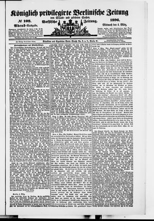 Königlich privilegirte Berlinische Zeitung von Staats- und gelehrten Sachen on Mar 4, 1896