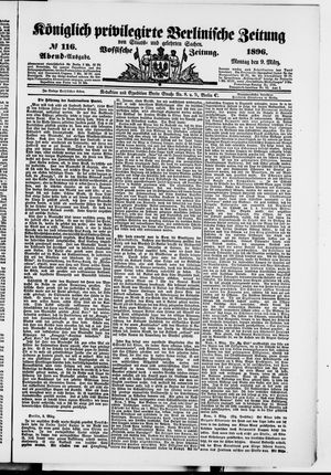 Königlich privilegirte Berlinische Zeitung von Staats- und gelehrten Sachen on Mar 9, 1896