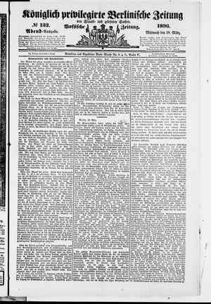 Königlich privilegirte Berlinische Zeitung von Staats- und gelehrten Sachen vom 18.03.1896